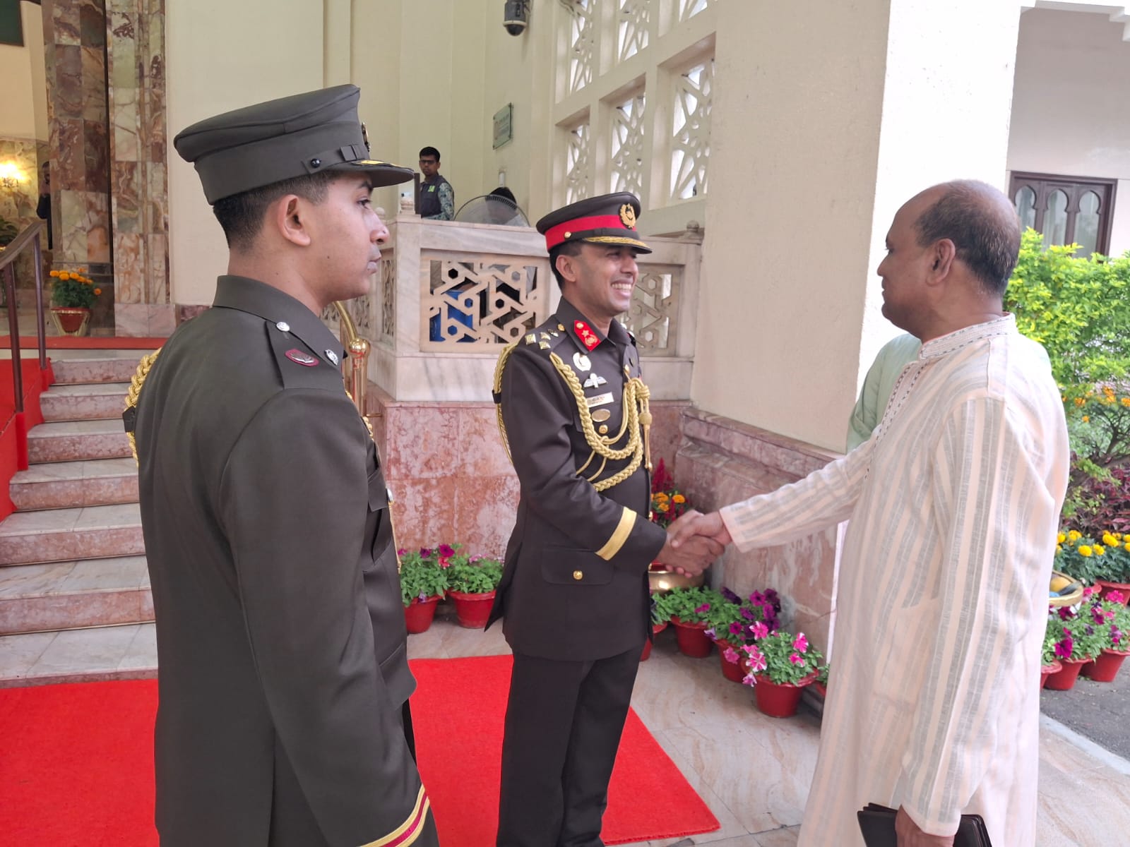 Army officer with Chairman Sir